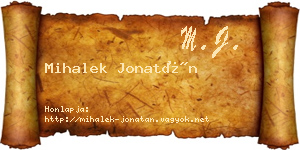 Mihalek Jonatán névjegykártya